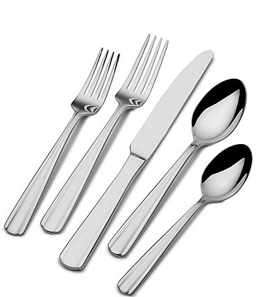 Image of Wallace Silversmiths Adley 45-Piece Stainless Steel Flatware Set