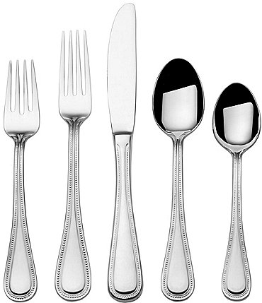 Image of Towle Silversmiths Beaded Antique 45-Piece Stainless Steel Flatware Set