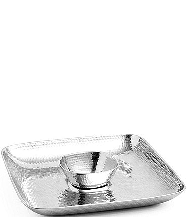 Image of Towle Silversmiths Hammered Chip & Dip Server