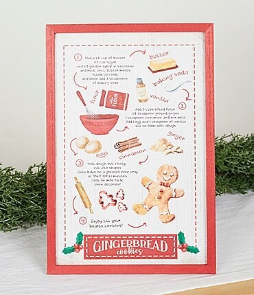 Image of Trimsetter Baking Spirits Bright Collection Gingerbread Cookie Recipe Easel Stand Sign