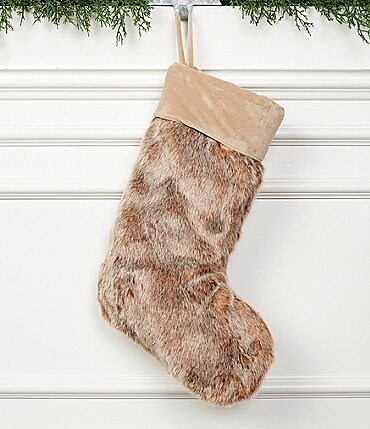 Image of Trimsetter Faux Fur & Velvet Stocking
