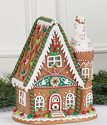Image of Trimsetter LED Lighted Gingerbread Ice Cream Cone House