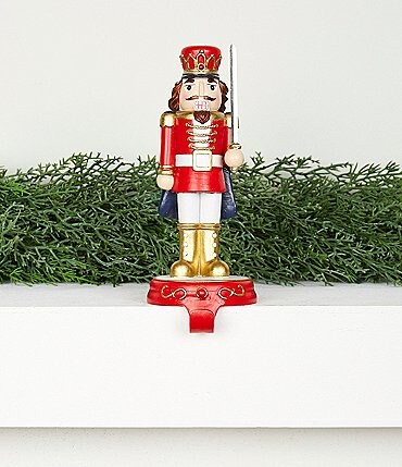 Image of Trimsetter Whimsy Wonderland Collection Nutcracker Christmas Stocking Holder Decor