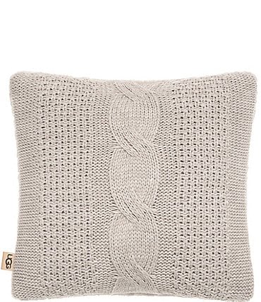 Image of UGG Erie Cable Knit and Faux Fur Pillow
