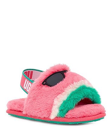 Image of UGG Girls' Fluff Yeah Watermelon Slip-Ons (Infant)