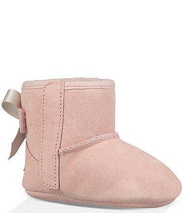 Image of UGG® Girls' Jesse Bow II Suede Crib Shoes (Infant)