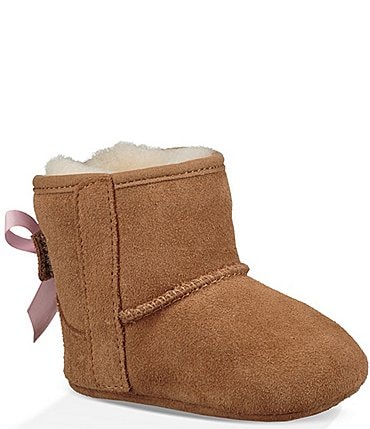 Image of UGG Girls' Jesse Bow II Suede Crib Shoes (Infant)