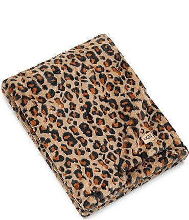 Image of UGG Juno Leopard Faux Fur Throw