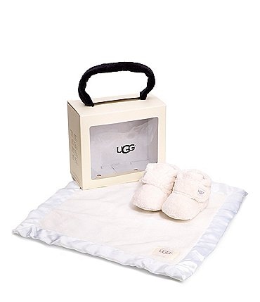 Image of UGG® Kids' Bixbee Crib Shoe And Lovey Blanket Washable Gift Set (Infant)