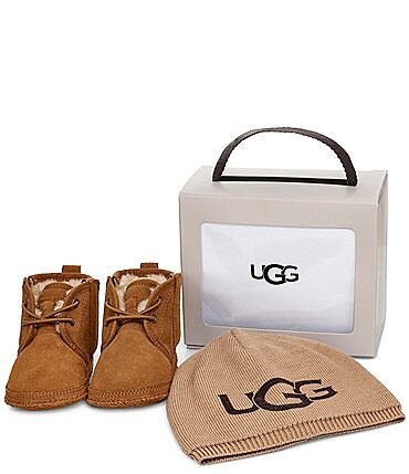 Image of UGG® Kids' Neumel and UGG Beanie Crib Shoe Gift Set (Infant)