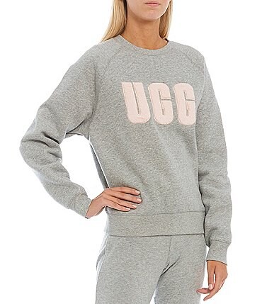 Image of UGG® Madeline Fuzzy Logo Long Sleeve Coordinating Lounge Sweatshirt