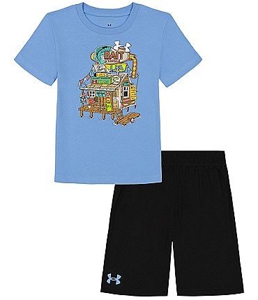 Image of Under Armour Baby Boys 12-24 Months Short Sleeve Bait Shop T-Shirt & Solid Shorts Set