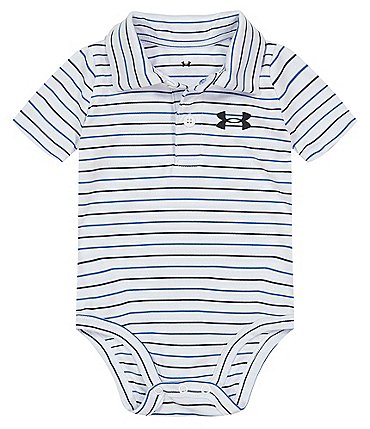 Image of Under Armour Baby Boys Newborn-12 Months Short Sleeve UA Match Play Stripe Polo Bodysuit