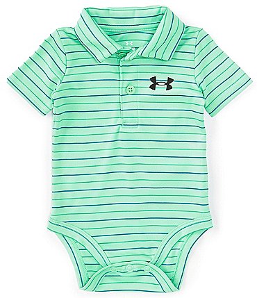 Image of Under Armour Baby Boys Newborn-12 Months Short Sleeve UA Match Play Stripe Polo Bodysuit