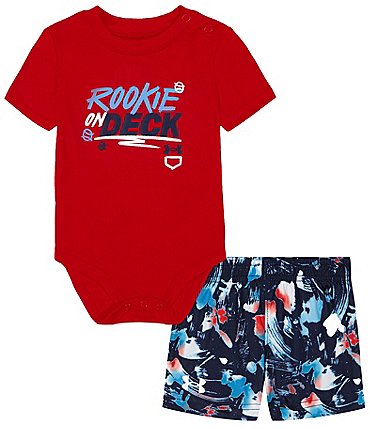 Image of Under Armour Baby Boys Newborn-12 Months Short Sleeve UA Rookie Deck Bodysuit and Printed Shorts Set
