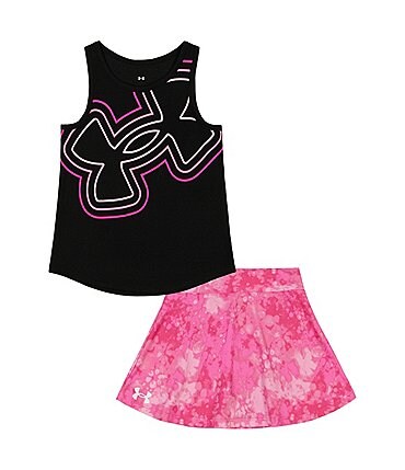 Image of Under Armour Baby Girls 12-24 Months Sleeveless Graphic Tank & Skort Set