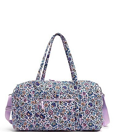 Image of Vera Bradley Cloud Vine Iconic Large Quilted Travel Duffle Bag
