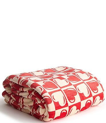 Image of Vera Bradley Graphic Heart Plush Throw Blanket