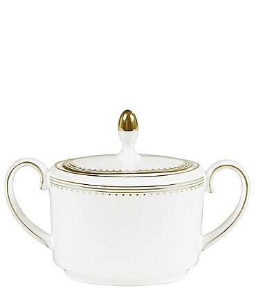 Image of Vera Wang by Wedgwood Golden Grosgrain Covered Imperial Sugar Bowl