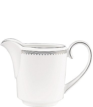 Image of Vera Wang by Wedgwood Grosgrain Striped & Dotted Platinum Bone China Creamer