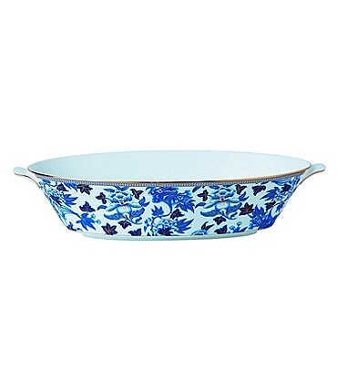 Image of Wedgwood Hibiscus Bone China Oval Serve Bowl