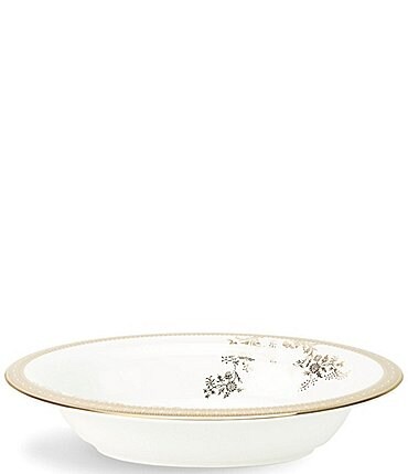 Image of Vera Wang Lace Gold Open Oval Dish 9.8 in