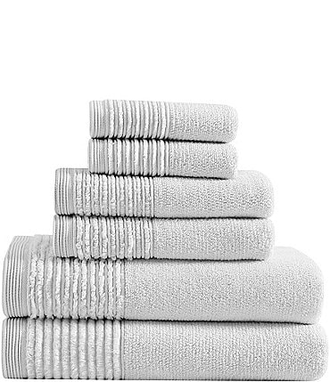 Image of Vera Wang Sculpted Pleat Solid 6-Piece Towel Set