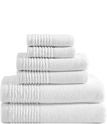 Image of Vera Wang Sculpted Pleat Solid 6-Piece Towel Set