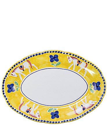Image of VIETRI Campagna Cavallo Horse Print Oval Platter