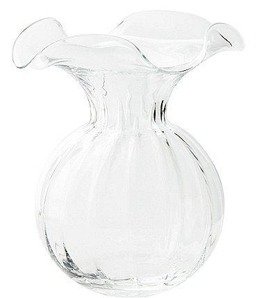 Image of VIETRI Hibiscus Clear Large Fluted Vase