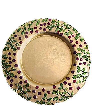Image of VIETRI Holiday Cranberry Glass Service Plate/Charger