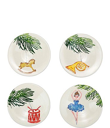 Image of VIETRI Holiday Nutcrackers Assorted Canape Plates, Set of 4