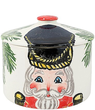 Image of VIETRI Holiday Nutcrackers Collection Biscotti Jar