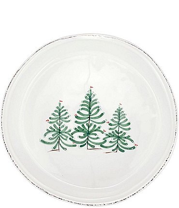 Image of VIETRI Lastra Holiday Collection Christmas Tree Pie Dish