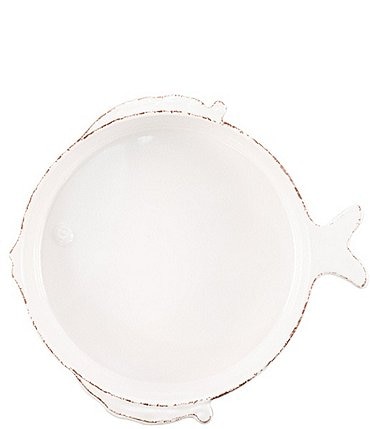 Image of VIETRI Melamine Lastra Fish White Medium Serving Bowl
