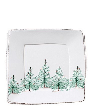 Image of VIETRI Melamine Lastra Holiday Collection Christmas Tree Square Platter