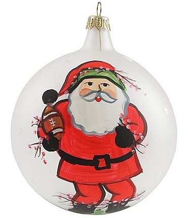 Image of VIETRI Old St. Nick Hand-Painted Football Ornament
