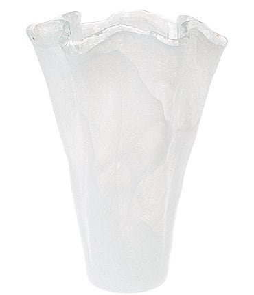 Image of VIETRI Onda Glass White Large Vase