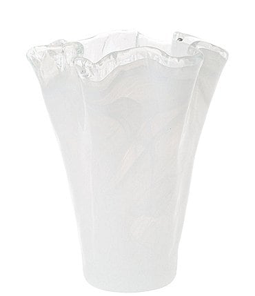 Image of VIETRI Onda Glass White Medium Vase