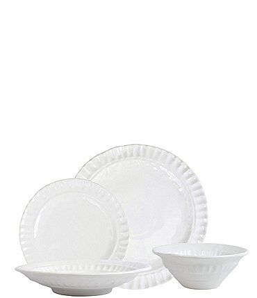 Image of Vietri Pietra Serena Collection White 4-Piece Place Setting