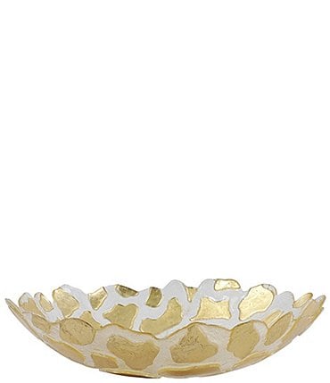 Image of VIETRI Rufolo Glass Gold Giraffe Medium Shallow Bowl