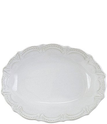 Image of VIETRI Incanto Stone Lace Small Oval Serving Bowl