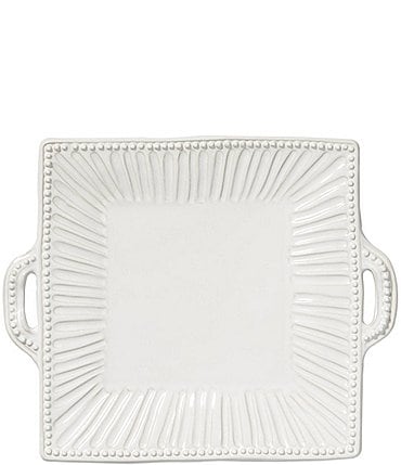 Image of VIETRI Incanto Stone Stripe Handled Square Platter