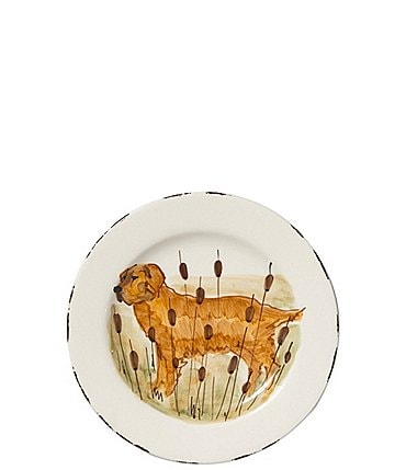 Image of VIETRI Festive Fall Collection Wildlife Hunting Dog Salad Plate