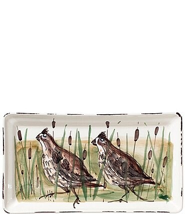 Image of VIETRI Festive Fall Collection Wildlife Quail Rectangular Platter