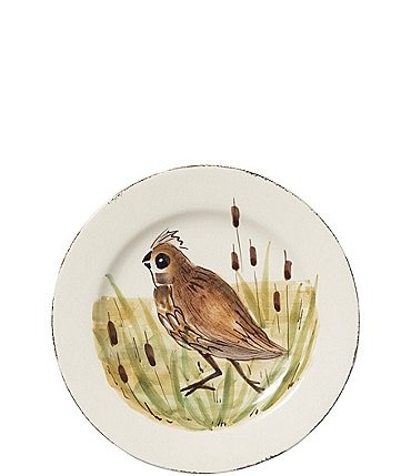 Image of VIETRI Festive Fall Collection Wildlife Quail Salad Plate