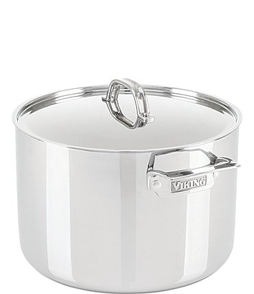Image of Viking  3-Ply Stainless Steel Stock Pot With Lid, 12-Quart