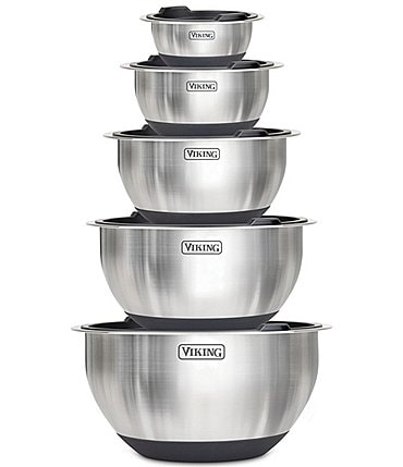 Image of Viking 10-Piece Stainless Steel Mixing Bowl Set with Lids