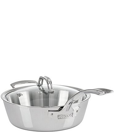 Image of Viking Contemporary 3-Ply Stainless Steel 3.6 Quart Saute Pan with Lid