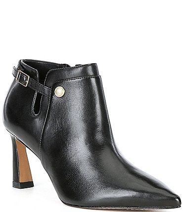 Image of Vince Camuto Keeshey Leather Buckle Detail Booties